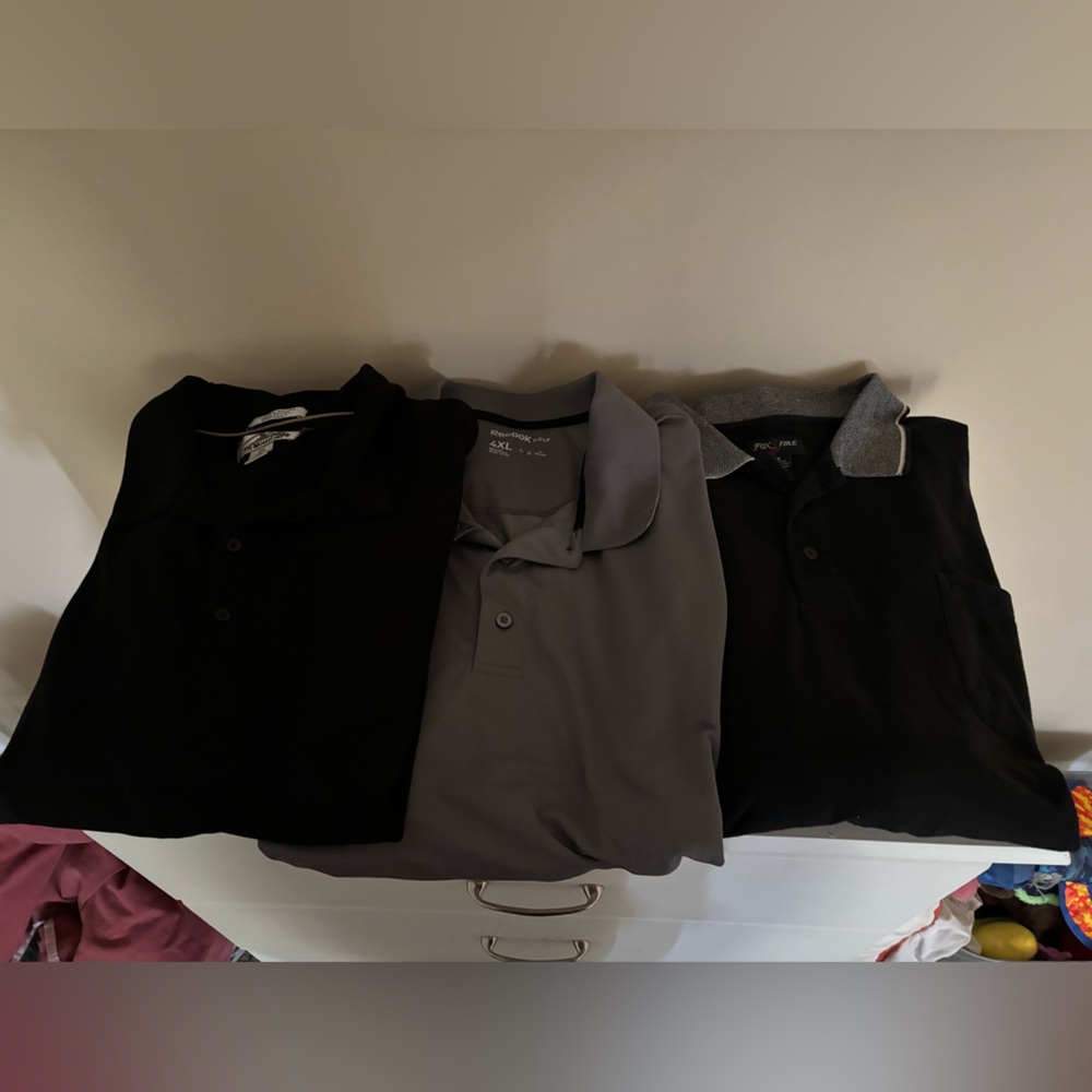 Men’s 4xl Collared Shirts - 4 short sleeve and 1 long sleeve